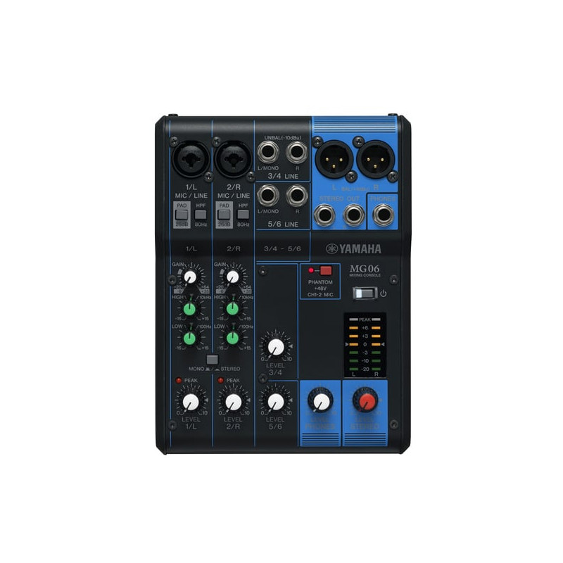 Console di mixaggio yamaha mixer analogico mg06 6can.2mic.6line/in.