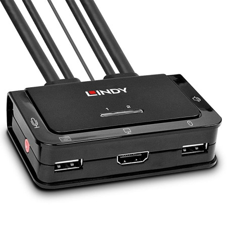 switch lindy kvm 2 porte displayport 1.2 usb 2.0 [42345]