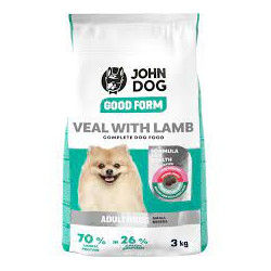 cibo secco per cani john dog good form adult mini vitello con agnello