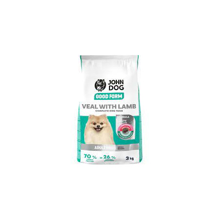 cibo secco per cani john dog good form adult mini vitello con agnello