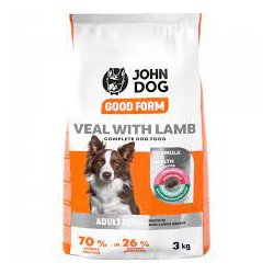 cibo secco per cani john dog good form adult vitello con agnello