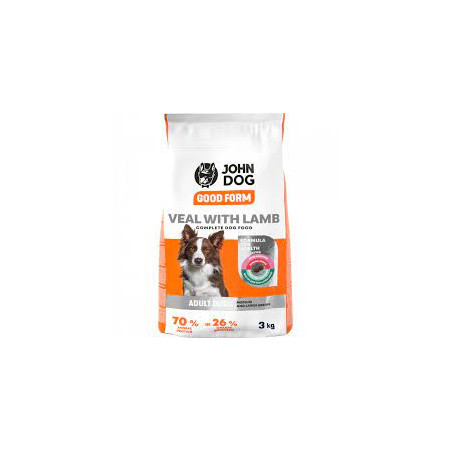 cibo secco per cani john dog good form adult vitello con agnello