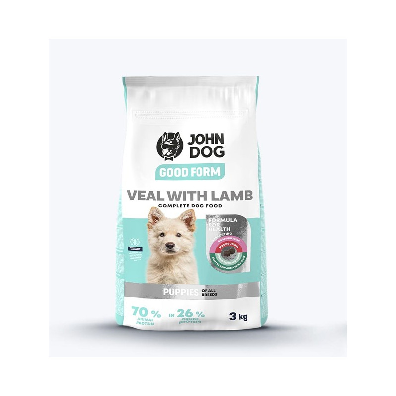 mangime secco john dog good form vitello/agnello per cucciolo 3kg