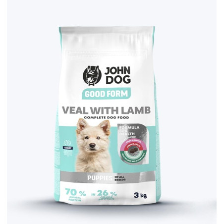 mangime secco john dog good form vitello/agnello per cucciolo 3kg