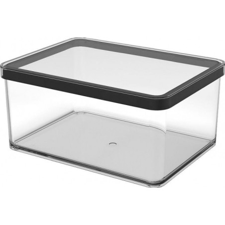 contenitore alimenti rotho loft 2.25l 20x15x9.6cm nero/trasparente