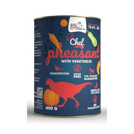 cibo per cani syta micha chef pheasant with vegetables - wet