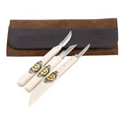 set di coltelli da intaglio kirschen 3307000 in custodia di pelle