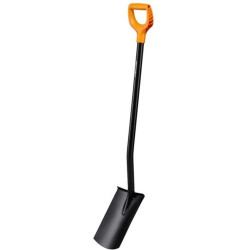 vanga rotonda fiskars solid in metallo 116.6cm nero/arancia [qrfisar10667170]
