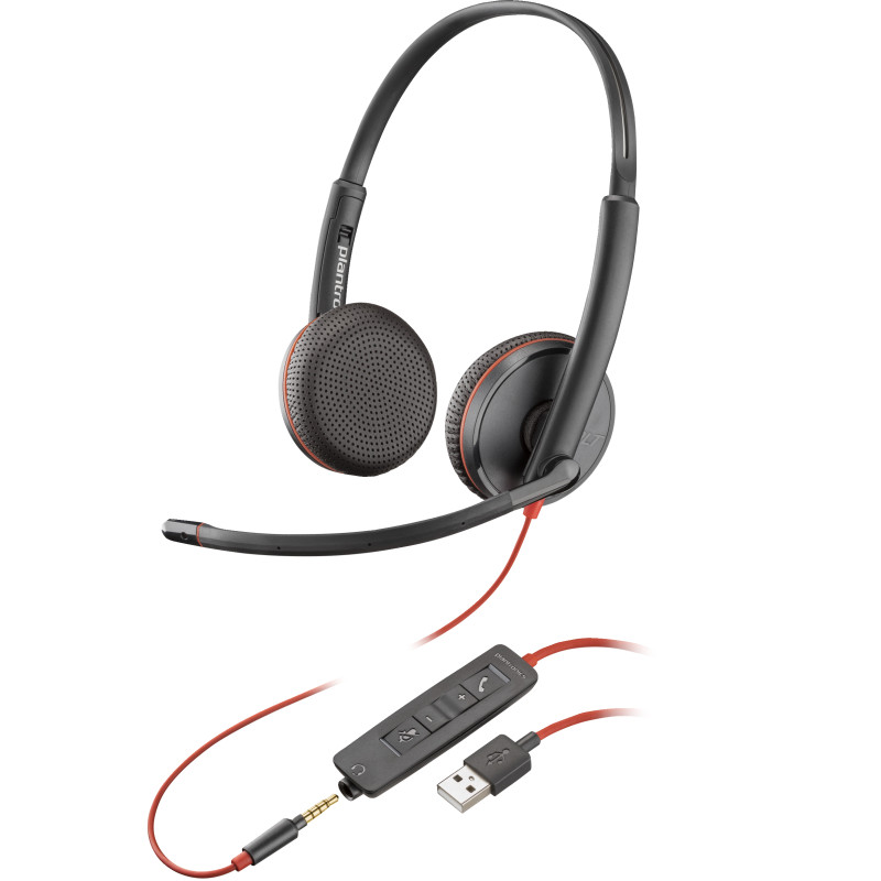 cuffie hp plantronics blackwire c3225 cablato nero [7s4m7aa]