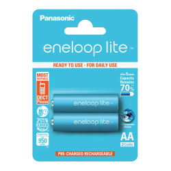 Pila ricaricabile eneloop lite aaa mini stilo 550mah 2pz [bk-4lcce/2be]