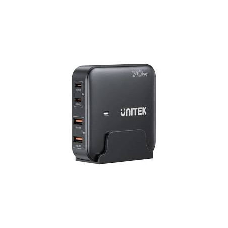 caricatore da tavolo unitek gan 70w 5000ma 2xusb-a 2xusb-c