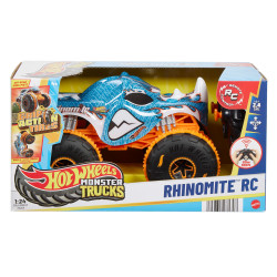 modellino mattel hot wheels monster truck rc 1/24 rhinomite multicolore
