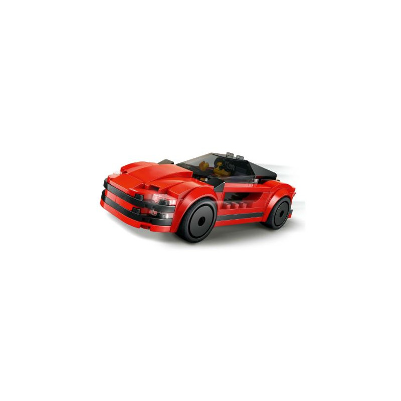 lego city auto sportiva 5+ 1figurina rossa 109pz [60448]