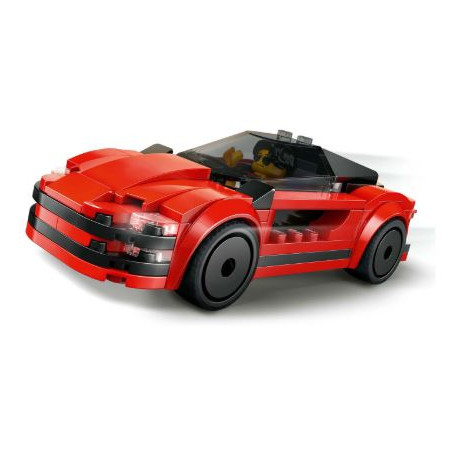 lego city auto sportiva 5+ 1figurina rossa 109pz [60448]