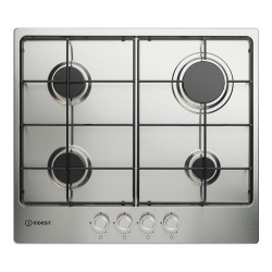 piano cottura a gas indesit ad incasso 60cm con 4 zone acciaio inox