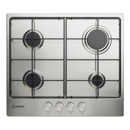 piano cottura a gas indesit ad incasso 60cm con 4 zone acciaio inox