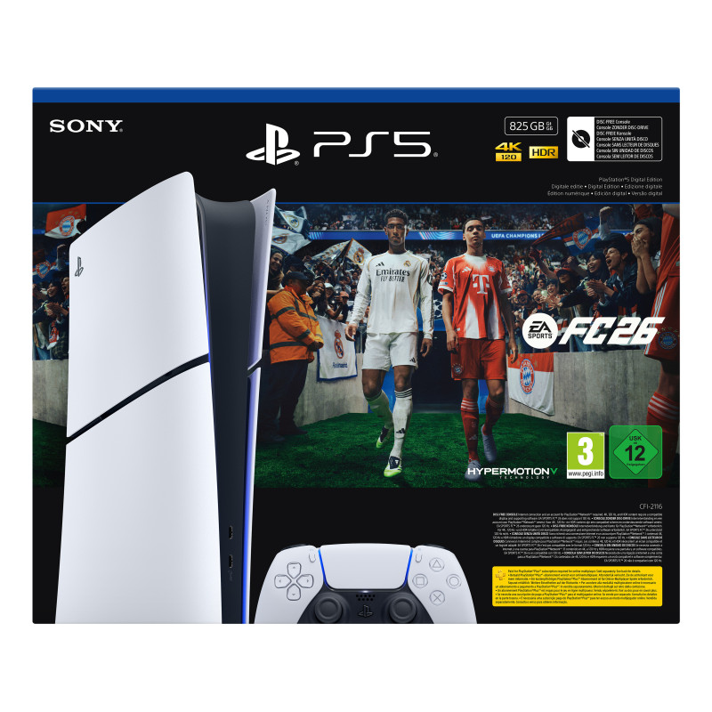 console sony playstation 5 digital 825gb + ea sports fc 26 nero/bianco