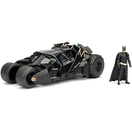 modellino jada batman the dark knight batmobil 1:24 + batman nero