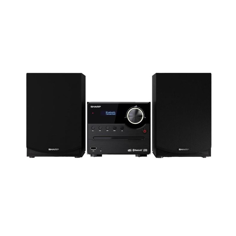 microsistema audio sharp xl-b517d bluetooth/dab+/usb/fm/45w/nero/legno