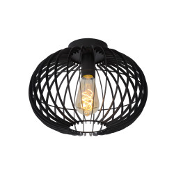 plafoniera in metallo a led lucide reda e27 40w 32cm nero [78199/01/30]