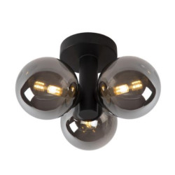 plafoniera per bagno lucide trudy 3xg9 ip44 40w 28cm nero/fumo [74116/03/30]