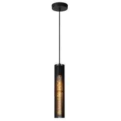 lampada a sospensione a led lucide lionel e27 60w ip20 6.5cm nero