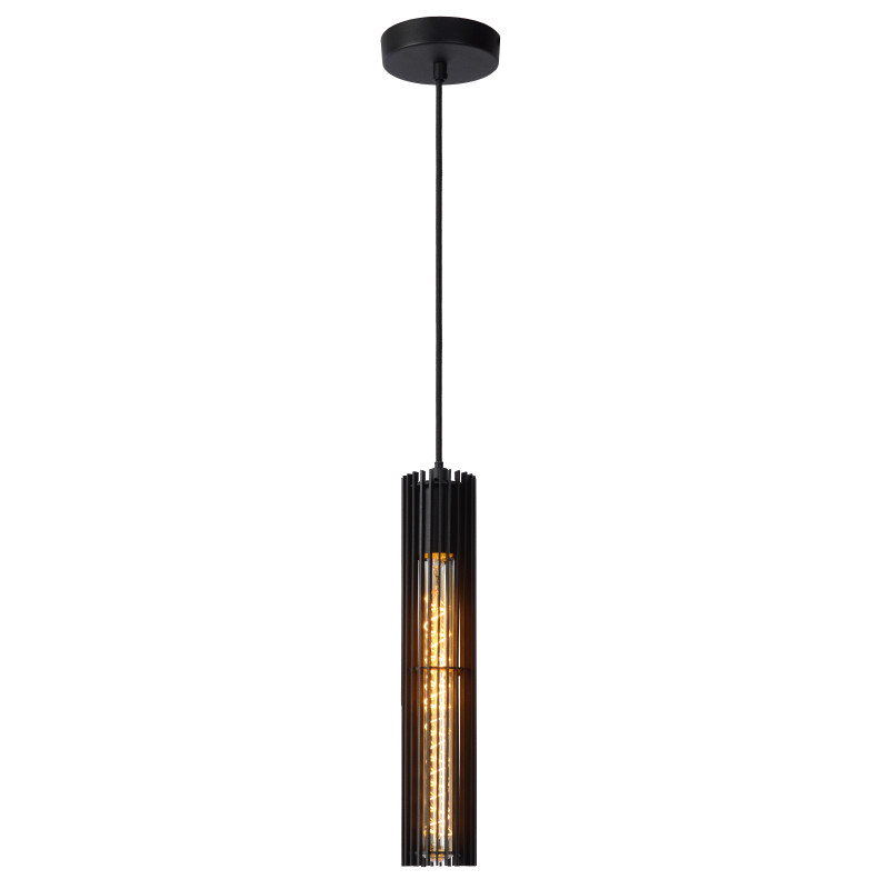 lampada a sospensione a led lucide lionel e27 60w ip20 6.5cm nero