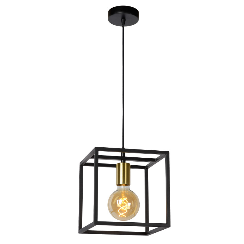 lampada a sospensione a led lucide ruben per interni e27 40w nero