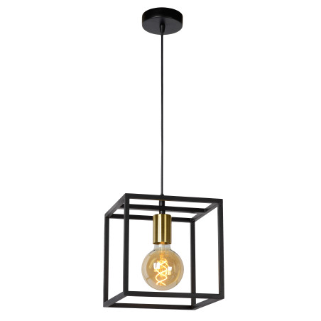 lampada a sospensione a led lucide ruben per interni e27 40w nero