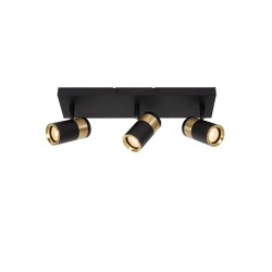 plafoniera orientabile a led lucide gorik finitura 3xgu10 ip20 nero