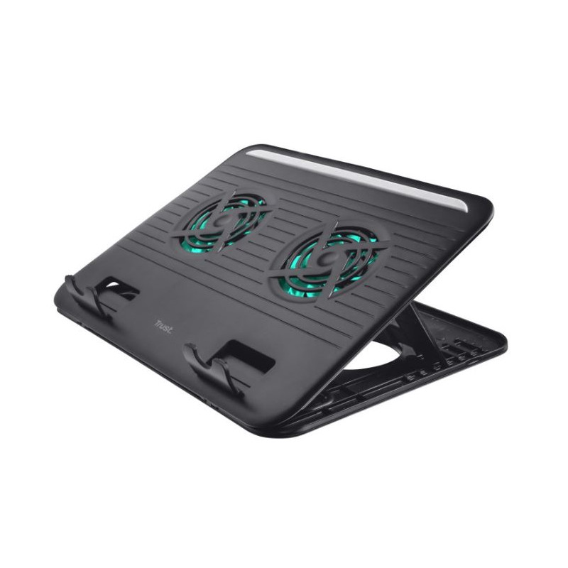 supporto di raffreddamento trust cyclone a 2 ventole per laptop 16''