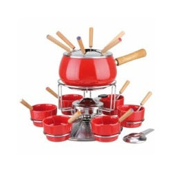 Set fonduta kaufgut smaltata rossa lucida set pz.23