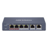 switch hikvision gestito 6 porte fast ethernet 10/100 grigio [ds-3e1106hp-ei]