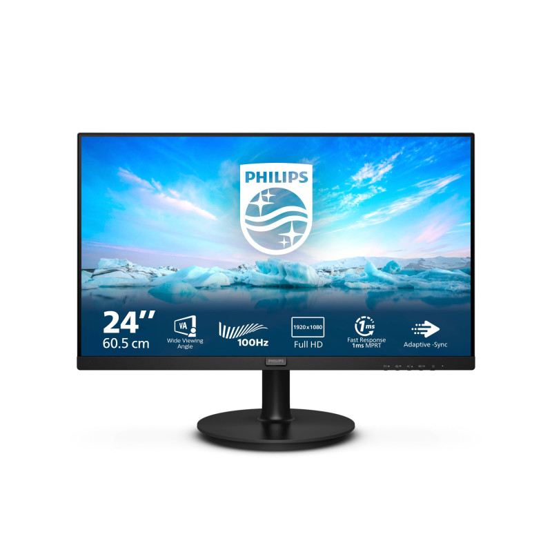 monitor led 23.8" philips 241v8lab full hd 1920x1080p 1ms classe
