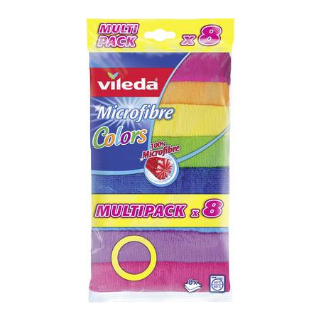 panno multiuso microfibra vileda multi color xxl confezione da 8