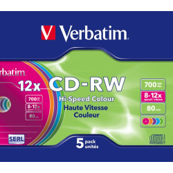 confezione cd-rw verbatim 12x700mb 5 pezzi [ecvrbcwd010]