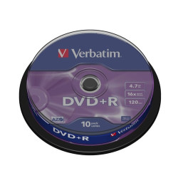 confezione dvd+r verbatim 16x4.7gb, 10 pezzi [ecvrbdprl05]
