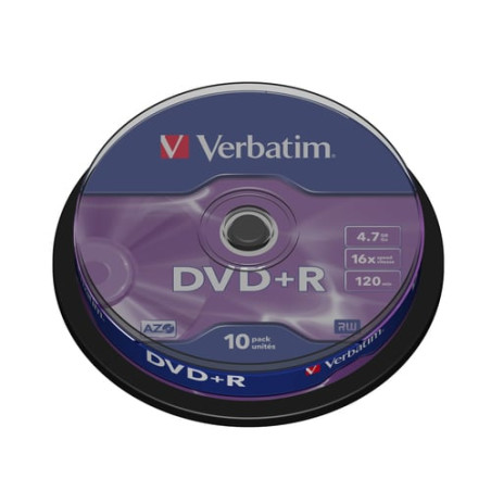 confezione dvd+r verbatim 16x4.7gb, 10 pezzi [ecvrbdprl05]
