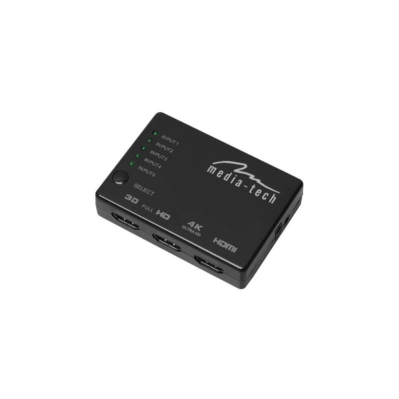 switch hdmi media-tech 5x 4k hdcp 2.2 nero [mt5207]