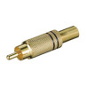 connettore audio rca maschio dorato, nero