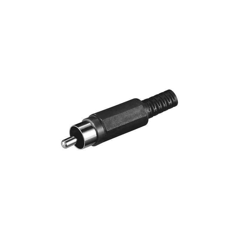 Connettore audio rca maschio in plastica, nero