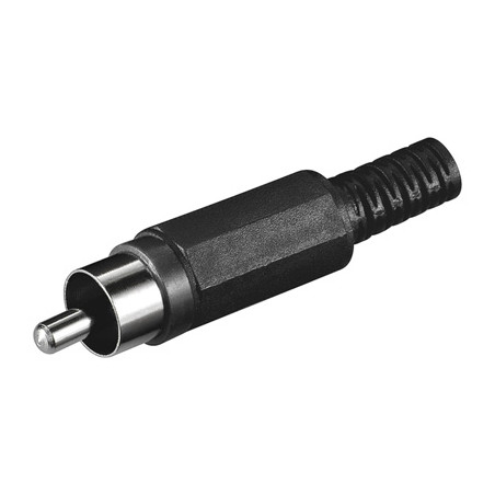 Connettore audio rca maschio in plastica, nero