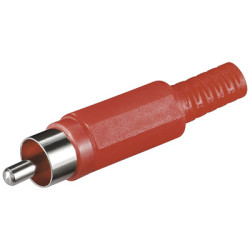 Connettore audio rca maschio in plastica, rosso