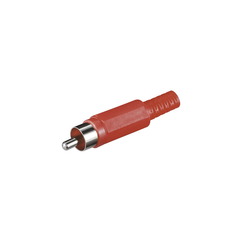Connettore audio rca maschio in plastica, rosso