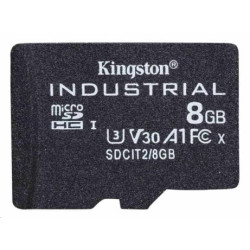 8gb scheda microsdhc kingston industrial c10 a1 pslc nero