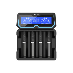 caricabatterie xtar x4 per batteria cilindrica li-lion nero [x4]
