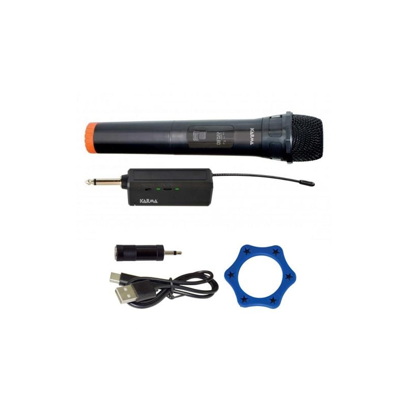 microfono karma set 169 microfono wireless a batteria vhf nero