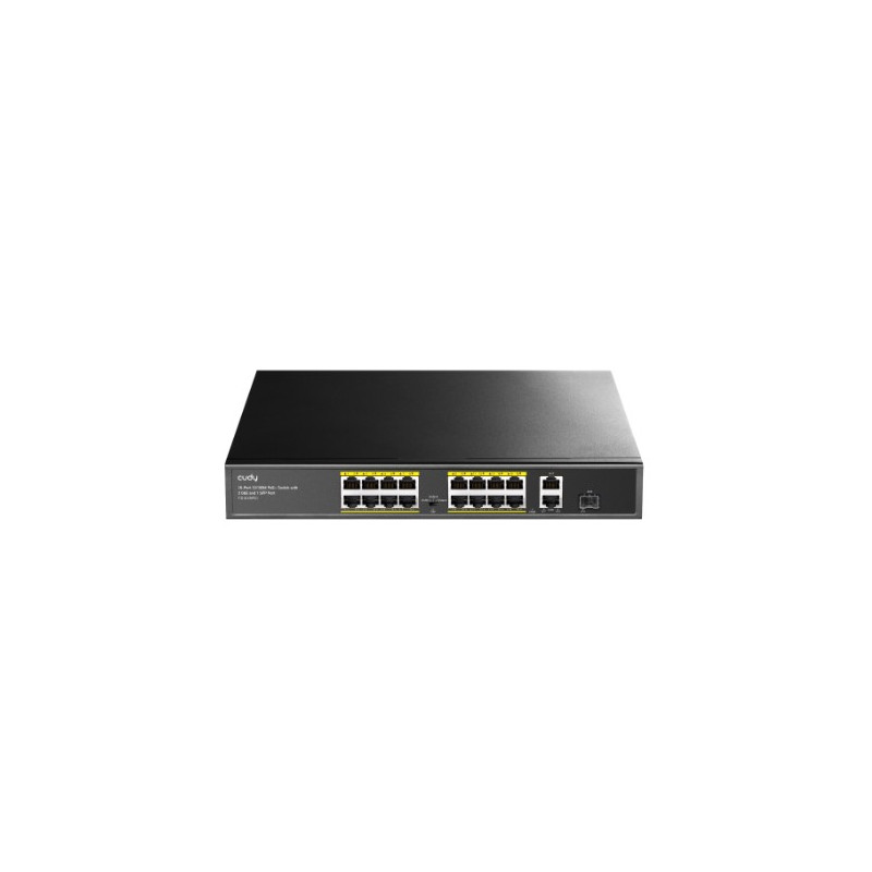 switch cudy fs1018ps1 16xfe poe 10/100m/1xsfp 200w nero [nucudsw16000002]