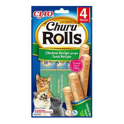 cibo per gatto inaba churu rolls involtini di pollo e crema di tonno