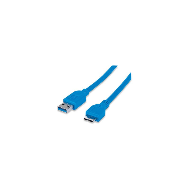 Cavo usb 3.0 superspeed a/micro b m/m 1 m blu in blister